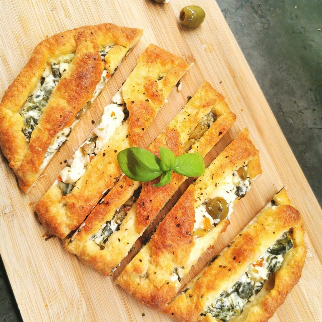 Gresk brød med spinat og fetaost