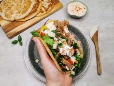 Lavkarbo kebab i pannebrød