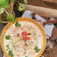 Lavkarbo grønn curry fiskesuppe