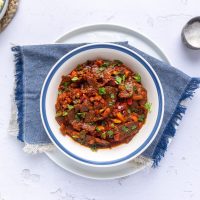 Lavkarbo kebabgryte med selleriris. Foto, Aina Sjo.