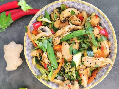 Lavkarbo kinesisk wok med persille