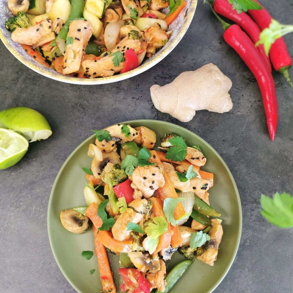 Lavkarbo kinesisk wok med persille