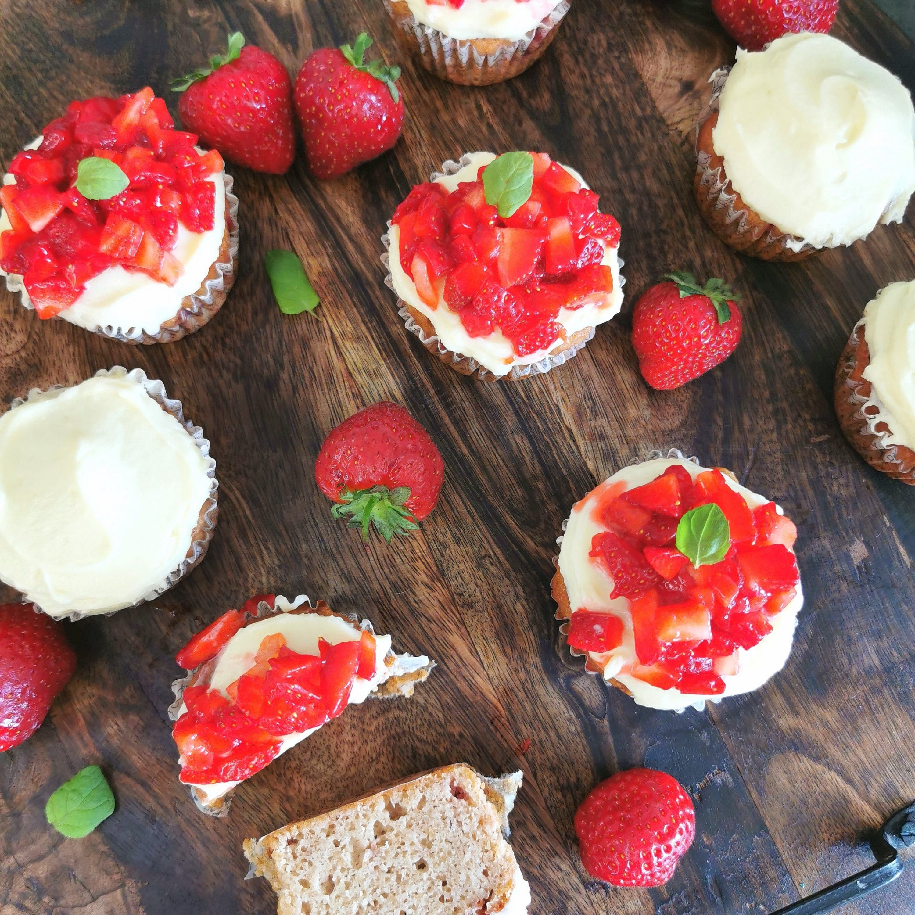 Lavkarbo jordbærmuffins