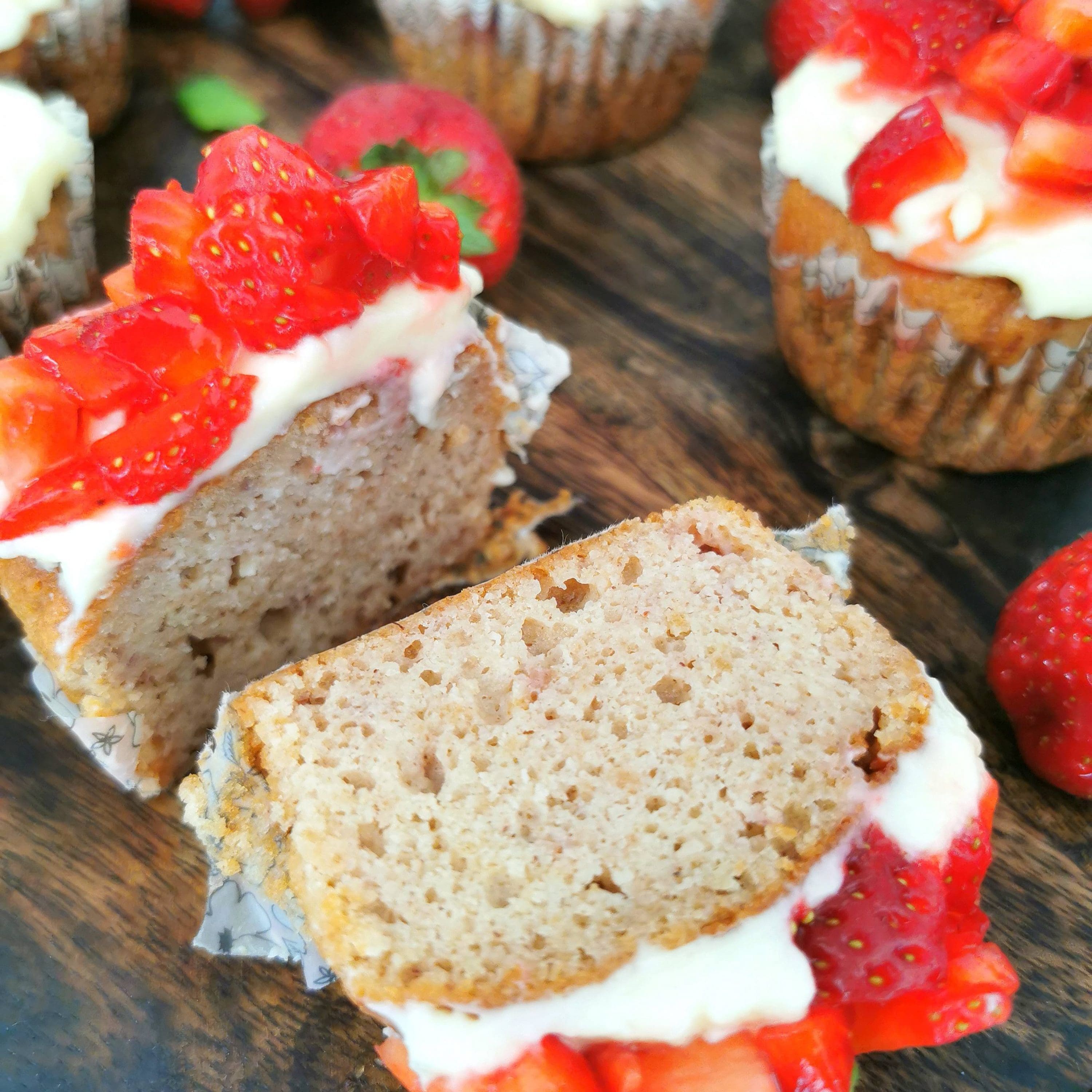 Lavkarbo jordbærmuffins