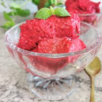 Lavkarbo bringebærsorbet