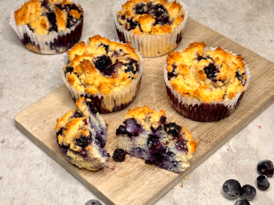 Lavkarbo blåbærmuffins. Foto, Marie Gundersen.